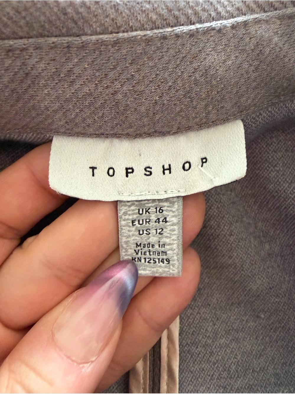 Topshop taupe knitted‎ blazer size 12 - Picture 3 of 7